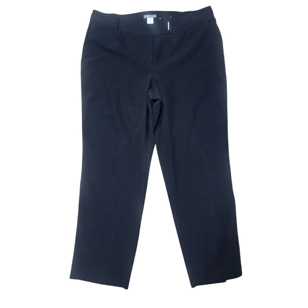 Roz & Ali Dress Pants Womens 16 Black Straight Leg Professional Office Career